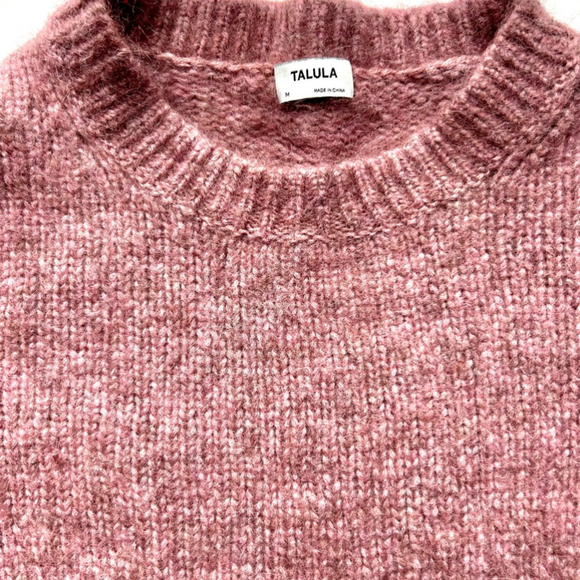 Aritzia Talula Slim Crew Sweater alpaca wool Heather Rose Mauve. - Picture 7 of 9